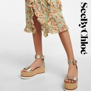 See by Chloe  - Women's Glyn Espadrilles, Light Gold, 8 Medium US